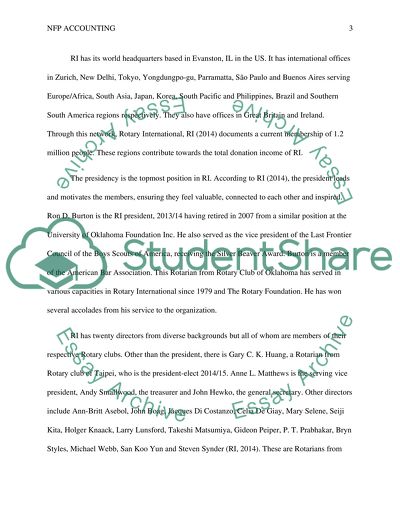 Accounting for Not-For-Profit Organization: Rotary International