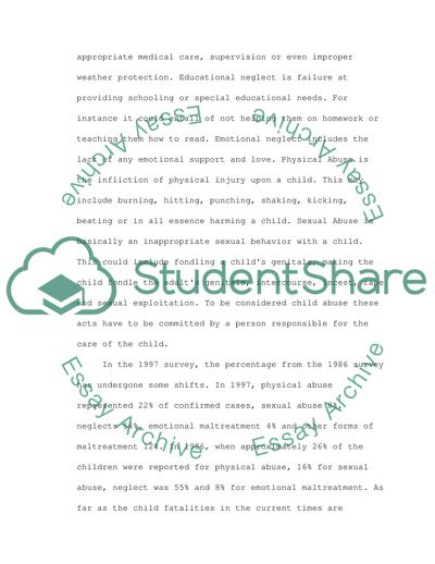 The Problem of Child Abuse in Society