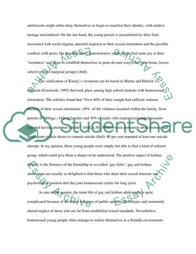 Psychology of Gay and Lesbian Adolescents