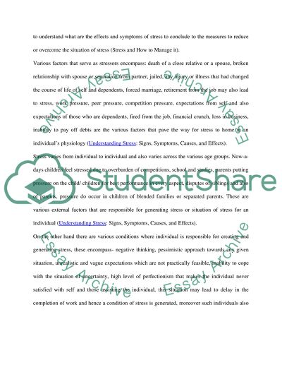 The Effects and Symptoms of Stress