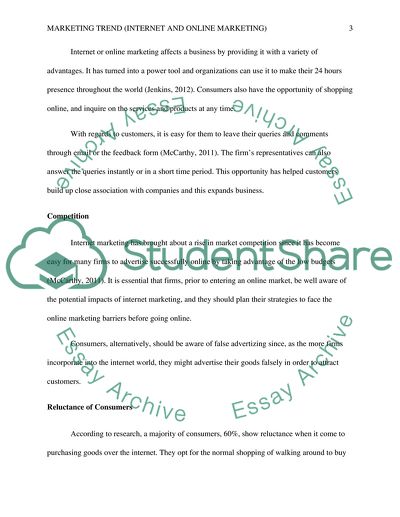 Marketing trend (Internet and online marketing)