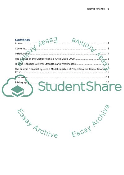 Would Islamic finance have prevented the current global financial crisis Discuss