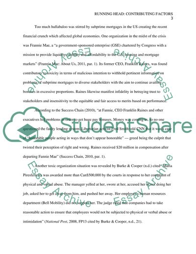 Toxic Contributory Factors