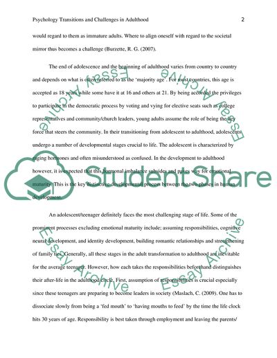 Challenges In Adulthood