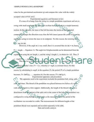 Estimation of the Value of Gravitation Force Using Simple Pendulum