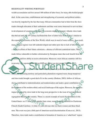 Regionality Writing Portfolio