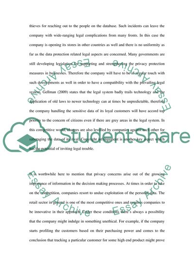 The Legal Issues and Potential Privacy Implications of This IT System