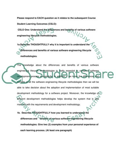 Benefits of Various Software Engineering