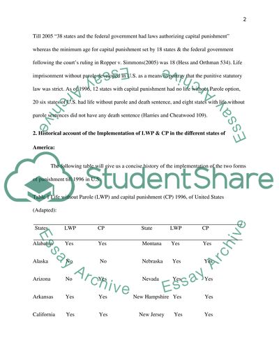 The Death Penalty versus Life Without Parole