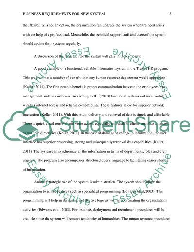 Business Requirements for New System