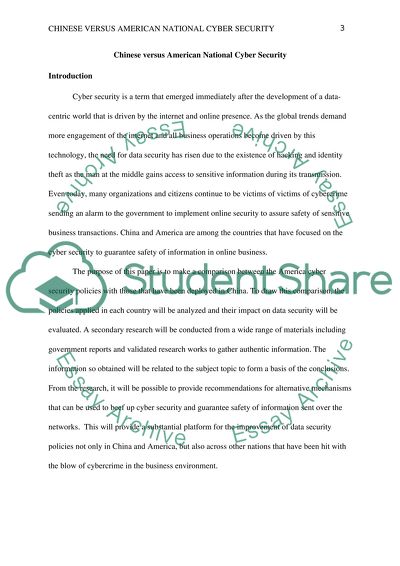 Chinese Versus American National Cyber Security