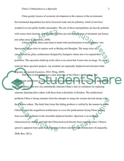 Chinas Urbanization as a Spectacle