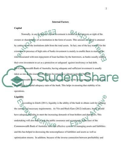 Profitability of Banks: Commonwealth Bank of Australia