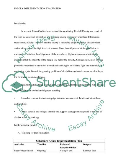 Family implementation evaluation