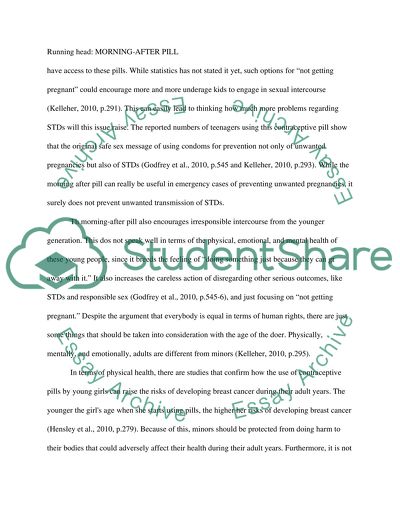 Morning-After Pill should not be Available to Teenagers