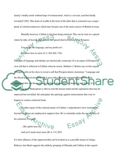 Caliban and Colonialism