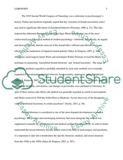 A Historical of Lobotomy in the United States