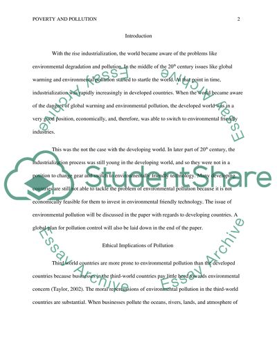 Poverty and Pollution