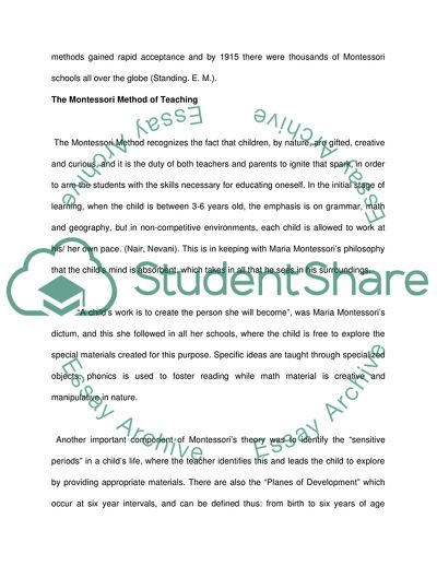 Montessoris Philosophy in Child Education