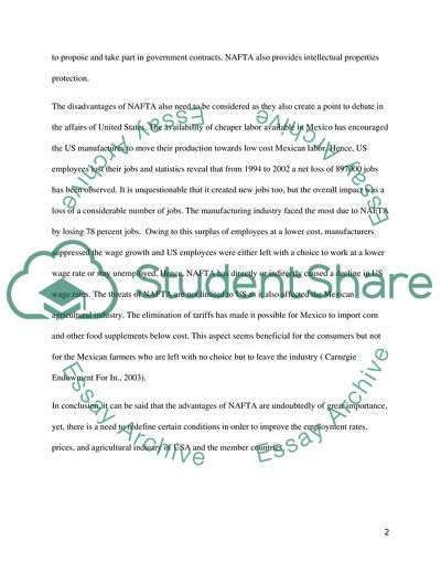 The North American Free Trade Agreement