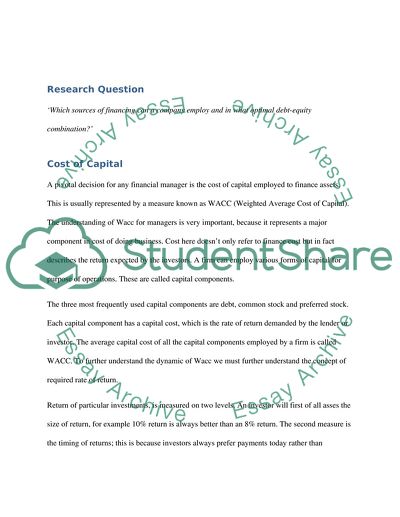 Weighted Average Cost of Capital