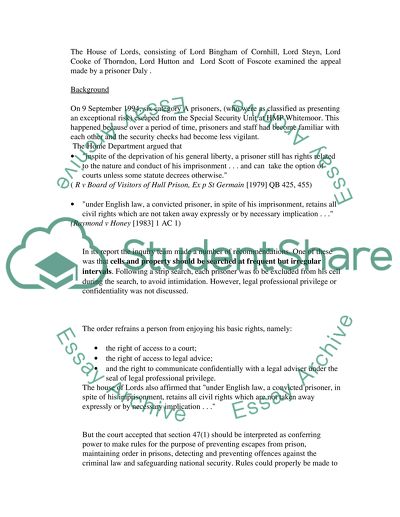 The Law for Prisoners