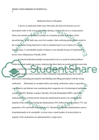Medication Errors in Hospitals