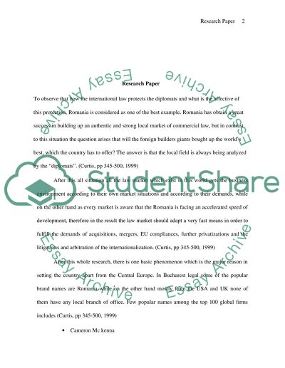 How the International Law Protects the Diplomats