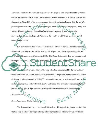 Iraqi: Socio-Economic and Political Workings of a Nation