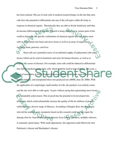 Should Human Embryonic Stem Cells Be Used in Scientific Research