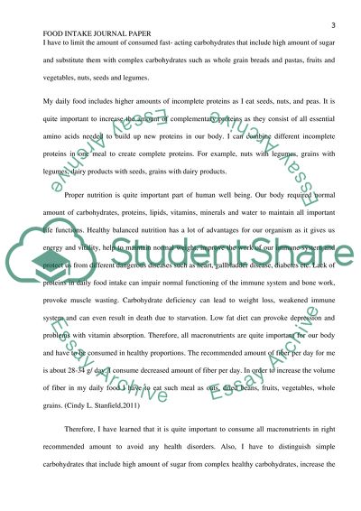 Food Intake Journal Paper