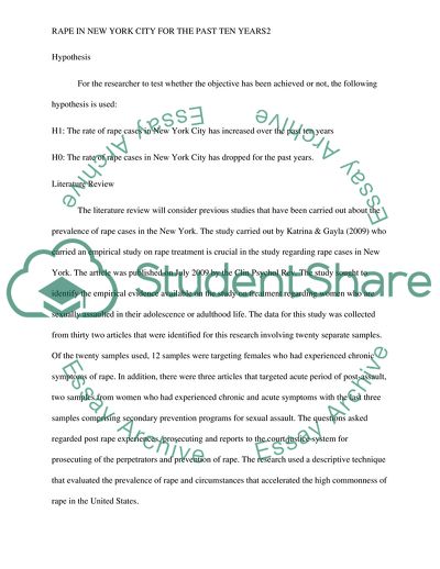 Rape in NYC in the Last Ten Years