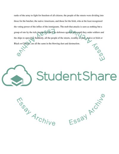 One page journal after watching Gangs of New York