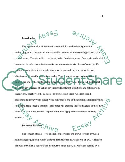 Creating Real Time Connections - Application of Scale Free and Random Networks