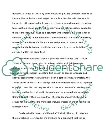 An Analysis of Literacy