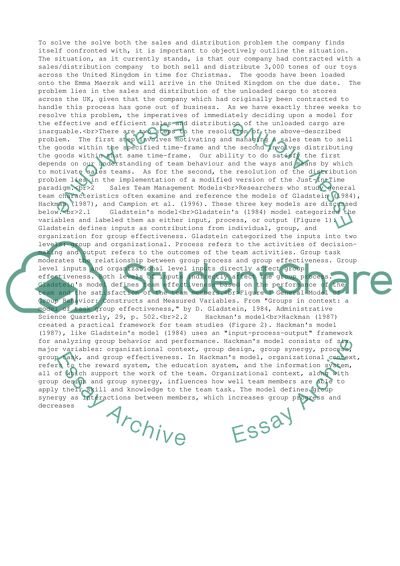 Sales and Distribution Management