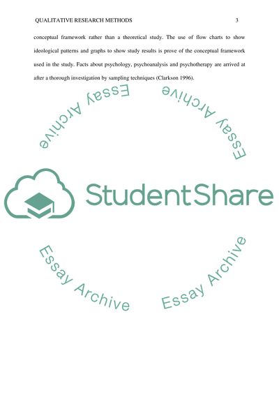 Qualitative Research Methods: The Application of Conceptual Framework in Psychology