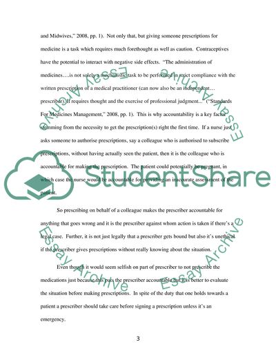 Principles of Law, Accountability and Ethics to a Patient-Prescribing
