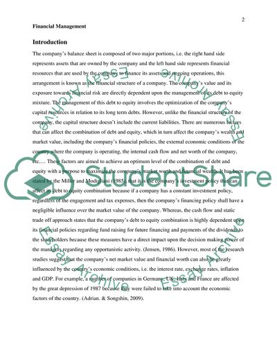 The Concept of Capital Structure