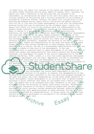 The Functionality of the Greater London Authority