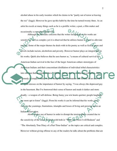 Sherman Alexies Life and Works: A Reflection of Life of American Indians