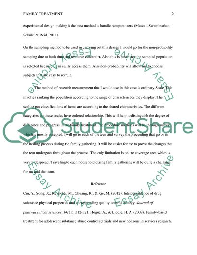 Family Treatment. Drug abuse