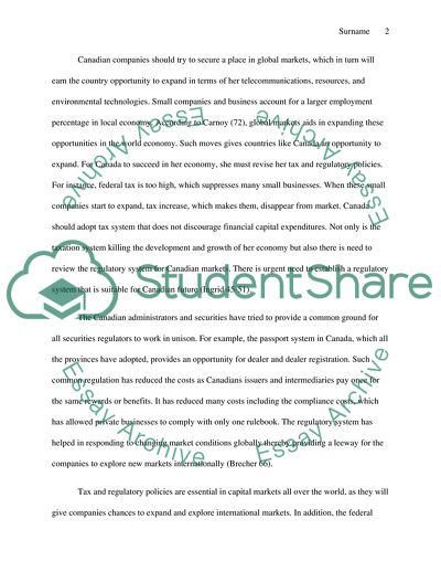 Canada and the New Global Economy