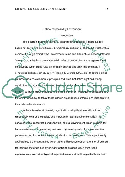 Ethical Responsibility Environment