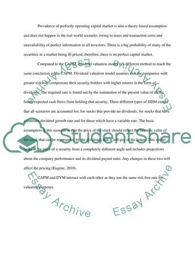 Capital asset pricing model
