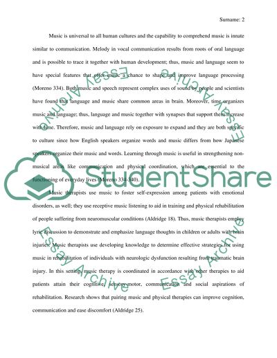 The Effects of Music in Therapy