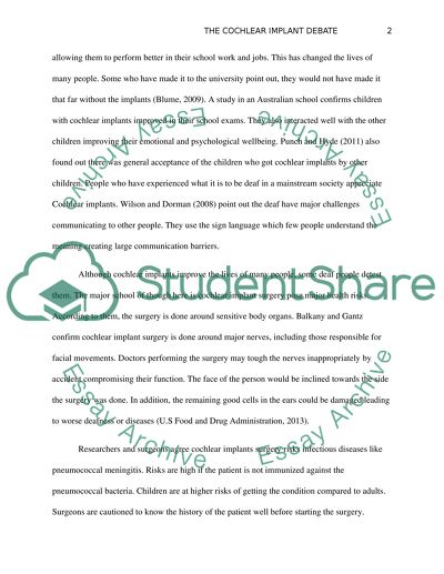 The Cochlear Implant Debate