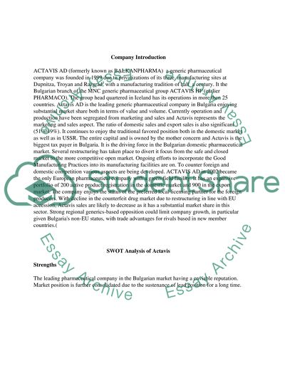 Improvements of the marketing planning process in the pharmaceutical company