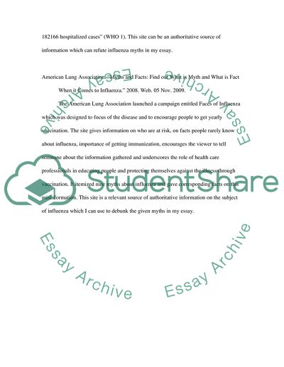 Annotated Bibliography: Myths about Seasonal Influenza Vaccine