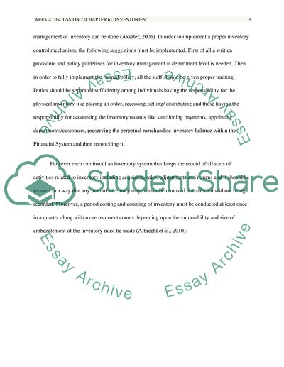 Week 4 Discussion 2 (Chapter 6) Inventories